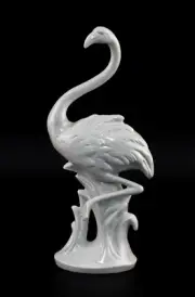 9942849 Porcelain Figurine Bird Flamingo White Wagner & Apel H23cm