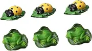 Ipetboom 6pcs Aquarium Animal Ornaments Cute Frog Miniature Figurines Micro Frog Landscape Fish Pond Frog Statue Simulation Decor Ornaments for Crafts Tank Model Accessories Outdoor Resin