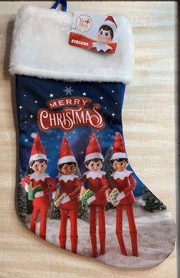 ELF ON THE SHELF Faux Fur Trim Christmas Holiday 15" Stocking NEW