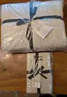 west elm Washed Cotton Velvet Sand Coverlet-Full/Queen + 1 Std Sham-NWT