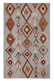 Moroccan Diamond - 2'x4' Light Grey, Geometric, Transitional Area Rug - 503