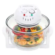 Halogen Convection Oven with Extension Ring 1400W 17L Large Glass Timer White