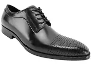 Kenneth Cole New York Men's Course of Action Oxfords Black Leather Size 7.5 M