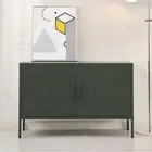 Metal Lowdown Locker Storage Hallway Sideboard Cabinet Adjustable Shelf Green