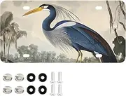 YXYZRMY License Plate Heron Retro Art Aluminum Decorative Car Front License Plates 6” × 12”