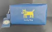Life Is Good Lucky Dog Blue Cosmetic Case New