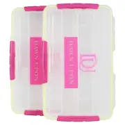 3700 Size Trays Set of 2 Plastic Storage Organizer Cases for Tackle - Pink