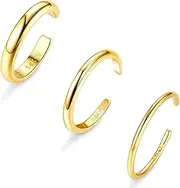 [Kakonia] 14K Gold Filled Toe Rings for Women Gold 14K Trendy Thin Band Toe Rings Set Beach Foot Jewelry for Summer Open Adjustable Toe Rings