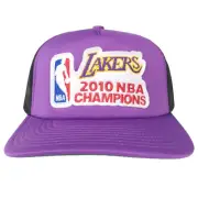 LA Lakers Mitchell & Ness NBA Trucker Hat Cap Felt Embroidery Patch Purple New