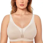 [DELIMIRA] Women's Wireless Bra Plus Size Full Coverage Smooth Unlined Support