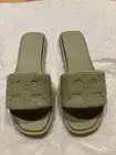 Tory Burch Leather Double T Sport Slide Size 8 Olive Sprig $198 Auth. New NWB
