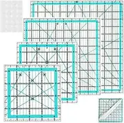 Quilting Rulers,Quilting Templates Square Ruler (4.5", 6", 9.5", 12.5"), Acrylic Fabric Cutting Ruler for Sewing