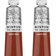 2x Winsor & Newton 200ml Winton Oil Colour Paint Artist/Painting Light Red