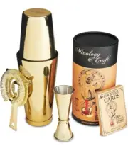 Mixology Cocktail Shaker Boston Shaker Set Professional Weighted Martini Gold
