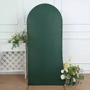 6 ft HUNTER GREENn Matte Fitted Spandex Round Top Arch Backdrop STAND COVER
