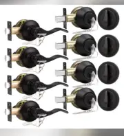 Entry Lever and Deabolt Set,Keyed Alike Drop Lever 4 Pack Oil Rubbed Bronze GB2