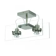 Double Bar Ceiling Spotlight GU10 in Satin Chrome Superlux Lighting - SGU10-B2-SC