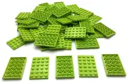 Lego 50 New Lime Plates 4 x 6 Stud Pieces Parts
