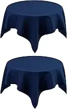 2 Pack Small Square Table Cloth 36X36 Inch Navy Washable Fabric Tablecloth Polyester Solid Table Cover for Night Stand End Table Side Table Outdoor Indoor