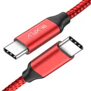 2.4A Type C To USB C Fast Charging Data Cable 1M For Macbook Oneplus 5T Xiaomi Mix 2S S9+ RED COLOR