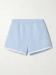 [Polo Ralph Lauren] Polo Ralph Lauren - + Wimbledon Embroidered Cotton-blend Jersey Shorts - Light blue - x small x small Blue