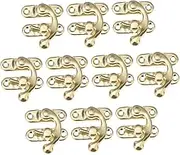 Uonlytech 10pcs Antique Latch Hooks Curved Hinge for Jewelry Box Hardware Easy Installation for Crafts and Home Decor Right Hook