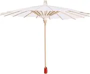 White Color Paper Decorative Umbrella Parasol Wedding Bridal Party Decor Photo Cosplay Prop DIY Pattern School Parties Classroom Ceiling Decoration