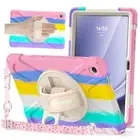 Kids Case for Samsung 10.9" Galaxy Tab A9+ Plus Hand Strap (Colorful Pink)