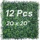 Grass Wall Panels 12Pcs 20 * 20" Artificial Hedge Boxwood Panels Green Greenery