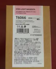10-2019 GENUINE EPSON T6066 VIVID LIGHT MAGENTA 220ml K3 INK STYLUS PRO 4880