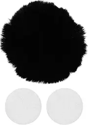 X AUTOHAUX Motorcycle Helmet Accessories Decoration Round Tail for Motorcycle Bicycle Skiing Helmets Black Plush Stickers 1 Set