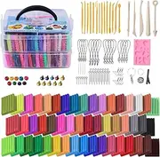 Polymer Clay Kit - 50 Colors Oven Bake Modeling Clay With Sculpting Tools and Jewelry Accessories, Non-Toxic DIY Gifts for Adults and Teens