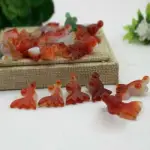 5pcs Natural Red Agate Goldfish Lucky Loose Beads All Saints' Day Chakra Glowing