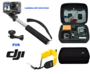 HARD SHELL CASE + 43" SELFIE STICK + FLOATING GRIP FOR DJI OSMO ACTION CAMERA