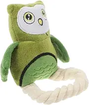 Toyvian Interactive Owl Plush Dog with Durable Rope Engaging Chew for Dogs Cats Emits Realistic Sounds for Teeth Exercise Pet Entertainment