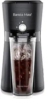 Healthy Choice Barista Mate by Healthy Choice Digital Iced Coffee Maker - Quick Brew, Rich Flavor, Reusable Tumbler with Straw, Integrated Measuring System, Reusable Coffee Filter - 10oz Cup Included
