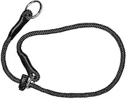 Choke Collar for Dog Training Handmade of Cord with A Limiter (Black, One Size)