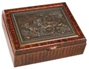 Box MOUNTAIN Lodge Moose Hinged Lid Chocolate Brown Resin Hand-Cast