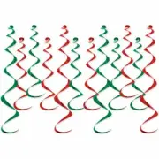 Red Green Twirly Whirlys Hanging Party Decorations Red Green Party Decorations