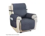 Recliner Chair Cover Water Resistant Grey Diamond Quilted Anti-Scratch Microfibre