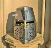 Medieval Helmet Collectible Knight Templar Helmet Crusader Costume Armor Gift CP