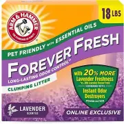 Arm & Hammer Forever Fresh Clumping Cat Litter Lavender, Multicat 18Lb with 20%