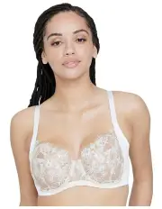 [Skarlett Blue] Entice Fuller Bust Sheer Lace Bra With Side Support in Two Tone