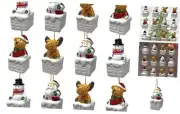 Snowy White Chimneys with Snowman, Bear, Moose, and Santa - Christmas Tree