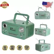 Retro Portable CD Player with AM/FM Radio and Cassette Recorder - Teal & Silver