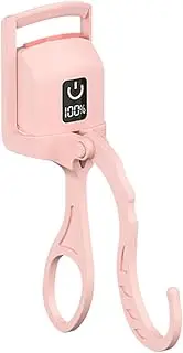 Heated Eyelash Curler - Electric Eyelashes-Curler, 14.5cm C-Shaped Natural Curling - USB Rechargeable 8 second Anti-Burn Safe Heated - Lightweight ABS for Gentle, Long-Lasting Lift - White & Pink
