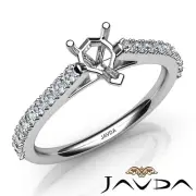 Heart Semi Mount Double Split Prong Setting Diamond Engagement Ring 0.30Ctw.