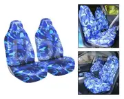 Front Car Seat Covers Blue Camouflage Camo Pair Waterproof Set For Renault Clio