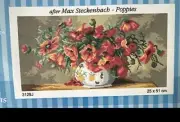 Printed needlepoint tapestry Canvas Only Poppies 25x51 Cm