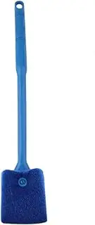 BESTYASH Double Sided Sponge Cleaning Brush Durable Scrubber for Fish Tank Aquarium Non Slip Handle for Glassware Bathroom Blue